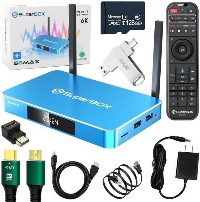 Alt view image 8 of 8 - (Latest) 2025 S6 MAX Smart TV Box Android 12, 4GB RAM, 64GB Storage, 6K HD, Built-in Voice Control, Android Box, Versatile Streaming Media Player, Free Channels with Zero Subscription Fees