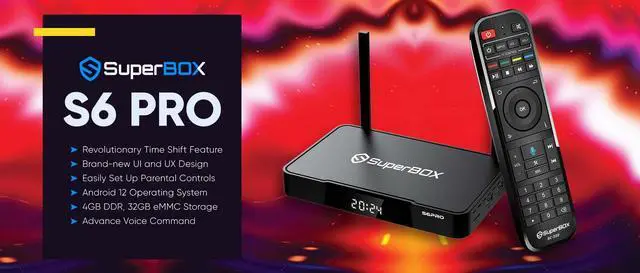 Alt view image 6 of 7 - SuperBox S6 Pro TV Box 6K Android 12, 4GB RAM 32GB Storage, WiFi 6 & Gigabit Ethernet, H.265 6K@60fps, Quad-Core, Bluetooth 5.2 - Ultimate Streaming Media Player