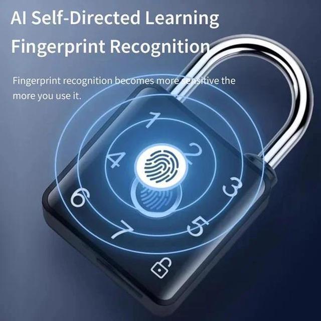 Alt view image 3 of 6 - BDI TECHNOLOGY Smart Padlock with Bluetooth App Control Keycard Pin Code Fingerprint