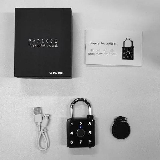 Alt view image 6 of 6 - BDI TECHNOLOGY Smart Padlock with Bluetooth App Control Keycard Pin Code Fingerprint