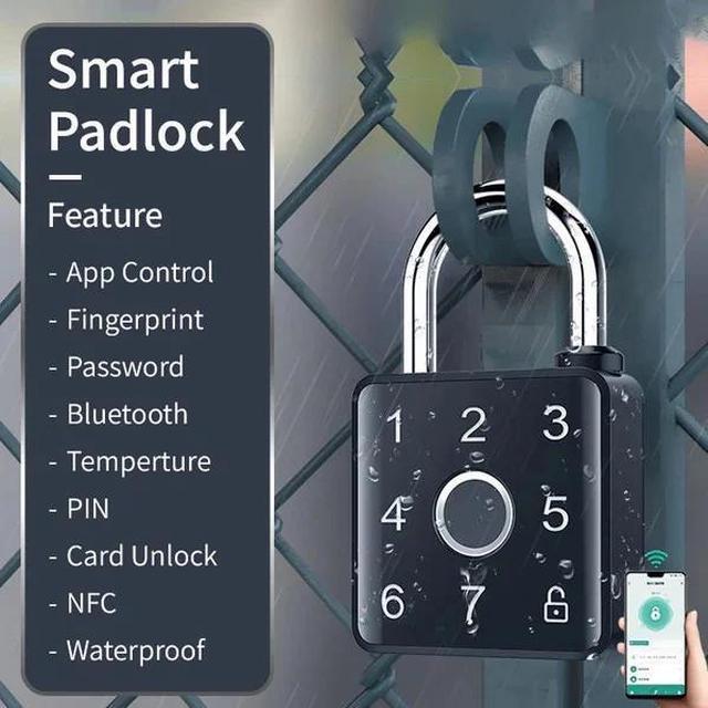 Alt view image 5 of 6 - BDI TECHNOLOGY Smart Padlock with Bluetooth App Control Keycard Pin Code Fingerprint