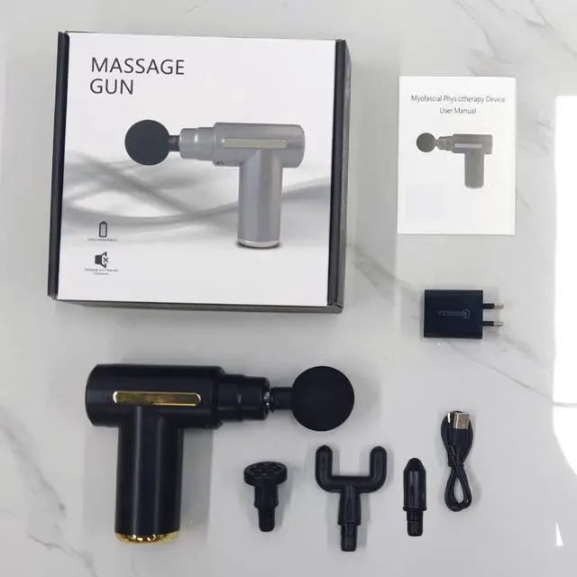 Alt view image 2 of 6 - BDI TECHNOLOGY Mini Massage Gun with 6 Speeds 4 Massage Heads (LCD version)-- BX720