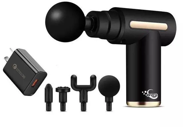 Alt view image 4 of 6 - BDI TECHNOLOGY Mini Massage Gun with 6 Speeds 4 Massage Heads (LCD version)-- BX720