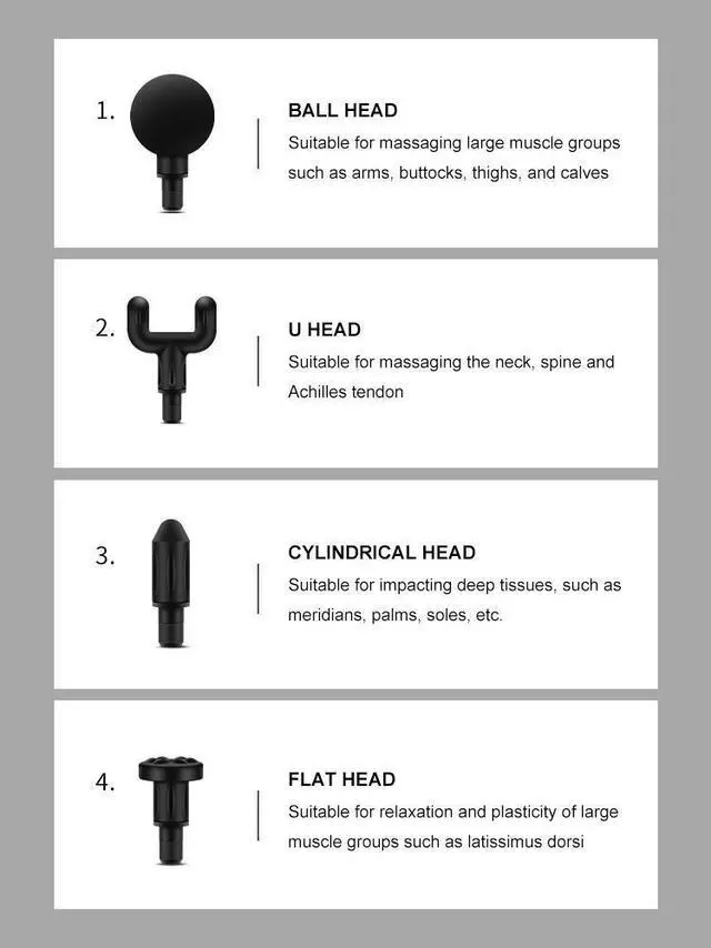 Alt view image 5 of 6 - BDI TECHNOLOGY Mini Massage Gun with 6 Speeds 4 Massage Heads (LCD version)-- BX720