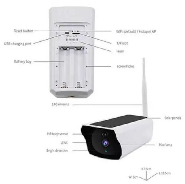 Alt view image 4 of 5 - BDI TECHNOLOGY Security Wi-Fi Camera with Solar & Battery Powered & Full HD Outdoor/Indoor CCTV Pack(Include Batteries and 32G SD Card)