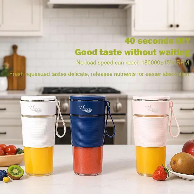 Alt view image 3 of 6 - Portable Blender Personal Size, 6-Blade Ice Crusher for Smoothies Shakes, USB Rechargeable Travel & Sports Bottle,  BDI TECHNOLOGY (White)