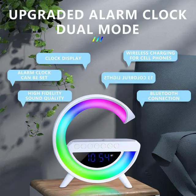 Alt view image 6 of 7 - BDI TECHNOLOGY 3 in 1 Rainbow Multi-function Night Light Wireless Charging Stereo
