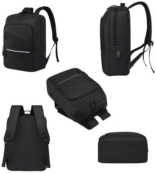 Alt view image 6 of 7 - 15.6 Inch Shockproof Backpack with USB Charging Water Resistant and Multi Purpose(BLACK)