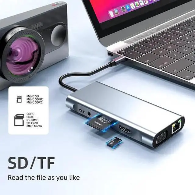 Alt view image 5 of 7 - 11-in-1 USB-C Multi-Function Laptop Docking Station (Suitable for Mobile Phones and Other Electronic Products)-2pack