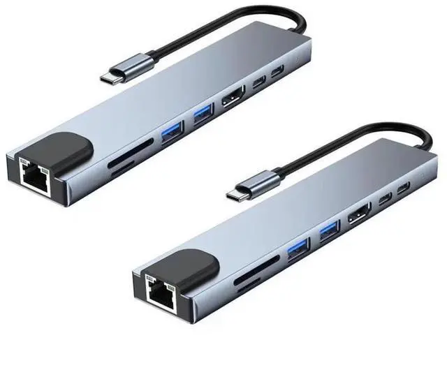 Main image of 8 IN 1 USB Type C Docking Station (Supports 4K Video, PD Fast Charging, Suitable for Macbook and Other Devices)-2pack