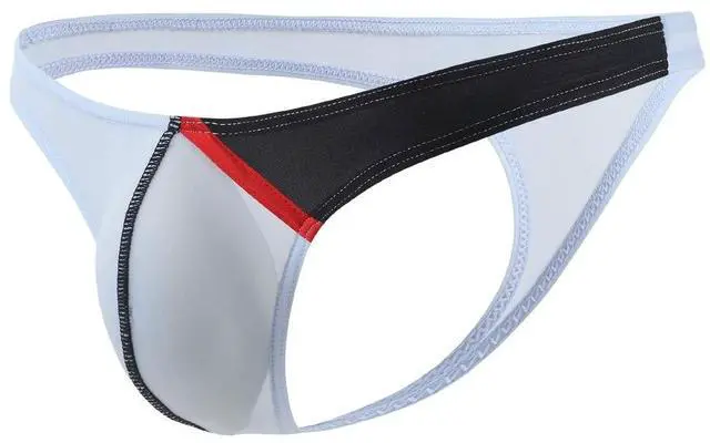 Alt view image 2 of 7 - Newsywell Men's Ice Silk Thong Bikini T Back Low Rise Bulge Cut Soft Silky Breathable Athletic Briefs Underwear Sky Blue XX-Large