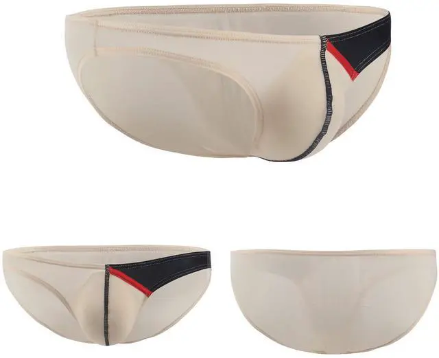 Alt view image 6 of 7 - Newsywell Men's Ice Silk Bikini Low Rise Spandex Soft Breathable Briefs Underwear Skin Color XX-Large