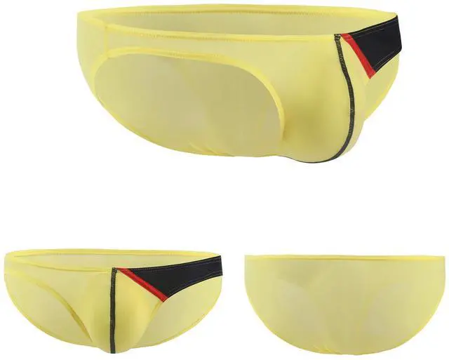 Alt view image 6 of 7 - Newsywell Men's Ice Silk Bikini Low Rise Athletic Soft Breathable Briefs Underwear Yellow XX-Large