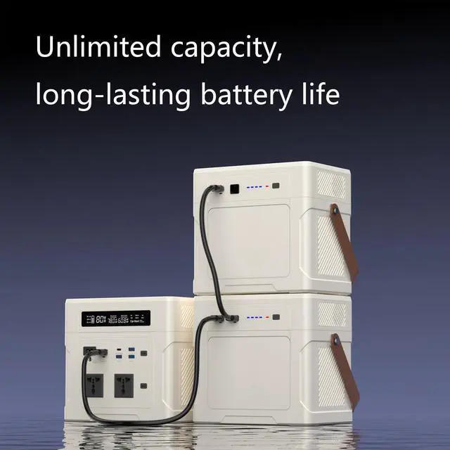 Alt view image 5 of 6 - UAPOW Portable Power Station ZP1000+200W Solar Panel, 902Wh LiFePO4 (LFP) battery, solar generator, 600W AC output, suitable for outdoor camping, home backup power, emergencies, and RV use.