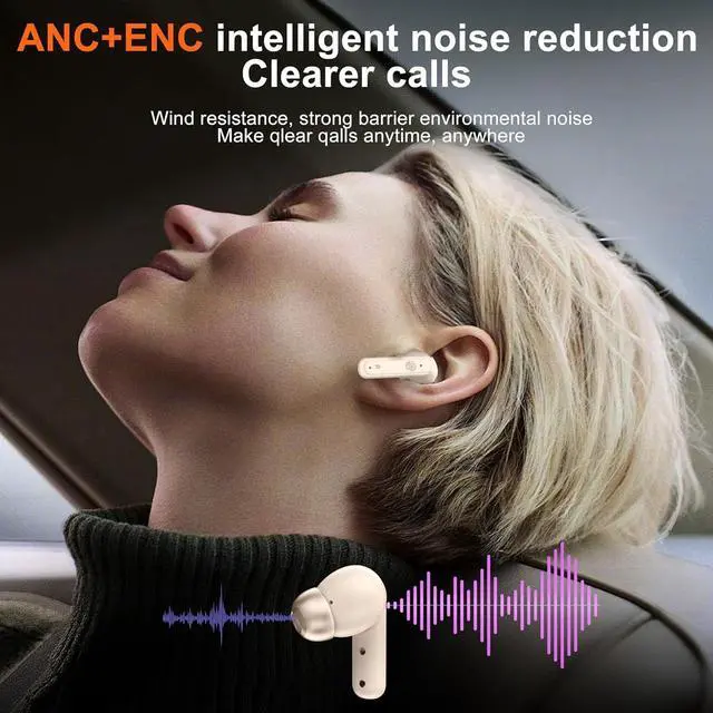Alt view image 4 of 7 - Ear Buds Wireless Earbuds Bluetooth 5.4 Headphones, Touch Screen Earbuds, Call ENC Noise Active Noise Cancelling, in-Ear Headphones USB Charging Case Earbuds