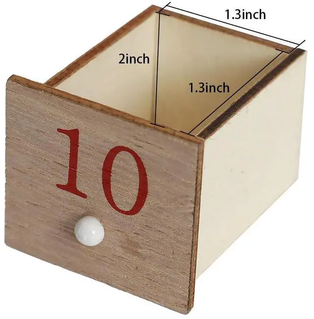 Alt view image 6 of 7 - PIONEER-EFFORT Christmas Wooden Advent Calendar House with 24 Drawers Countdown to Christmas Decoration Fill Small Gifts for Kids (14.8'' x 3.15'' x10.63'')