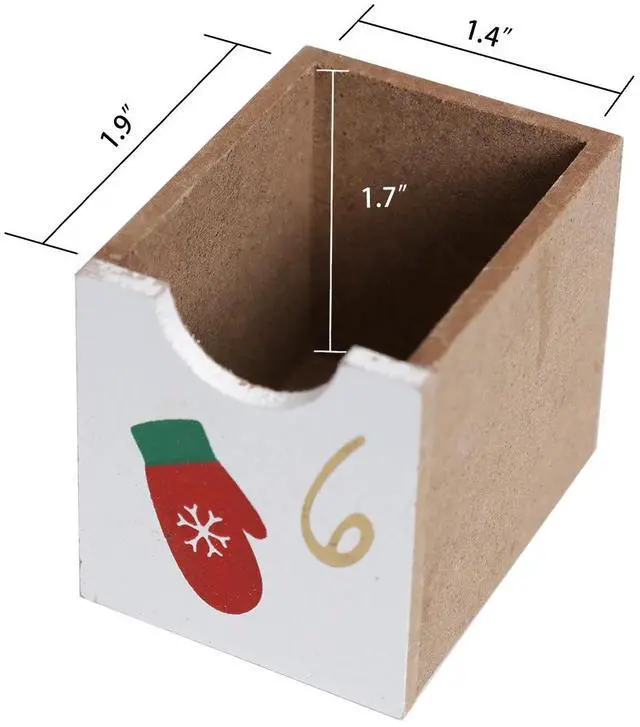 Alt view image 6 of 7 - PIONEER-EFFORT Christmas Wooden Advent Calendar Book with 24 Drawers And LED Lighting Christmas Skiing Scenes Red Color Countdown Holiday Gifts Adults Kids Home Decoration