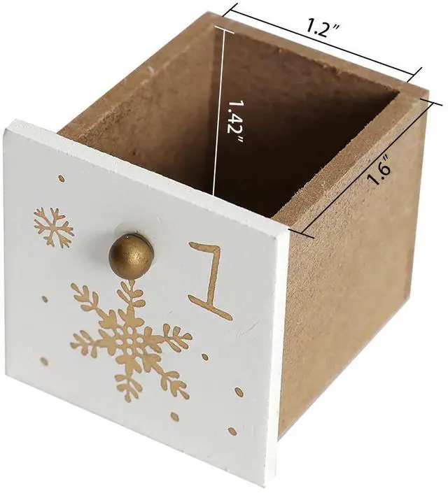 Alt view image 6 of 6 - PIONEER-EFFORT 15 Inch Christmas Tree Wooden Advent Calendar with 24 Drawers Countdown to Christmas Holiday Gifts for Adults and Kids Home Decoration Natural Color