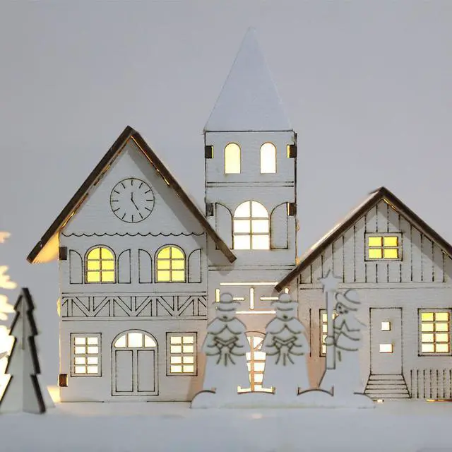 Alt view image 3 of 7 - PIONEER-EFFORT Christmas Wooden Advent Calendar House with 24 Drawers Countdown to Christmas Decoration Fill Small Gifts for Kids (14.8'' x 3.1'' x10.6''., White)