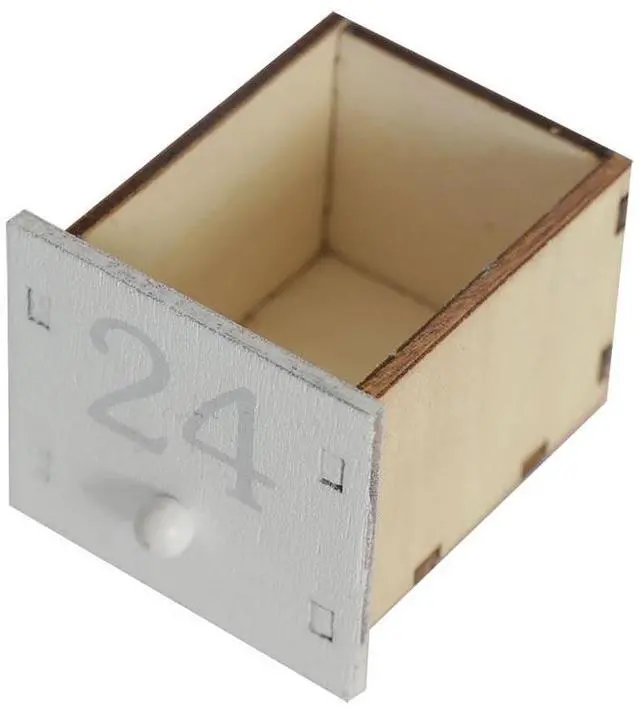 Alt view image 7 of 7 - PIONEER-EFFORT Christmas Wooden Advent Calendar House with 24 Drawers Countdown to Christmas Decoration Fill Small Gifts for Kids (14.8'' x 3.1'' x10.6''., White)
