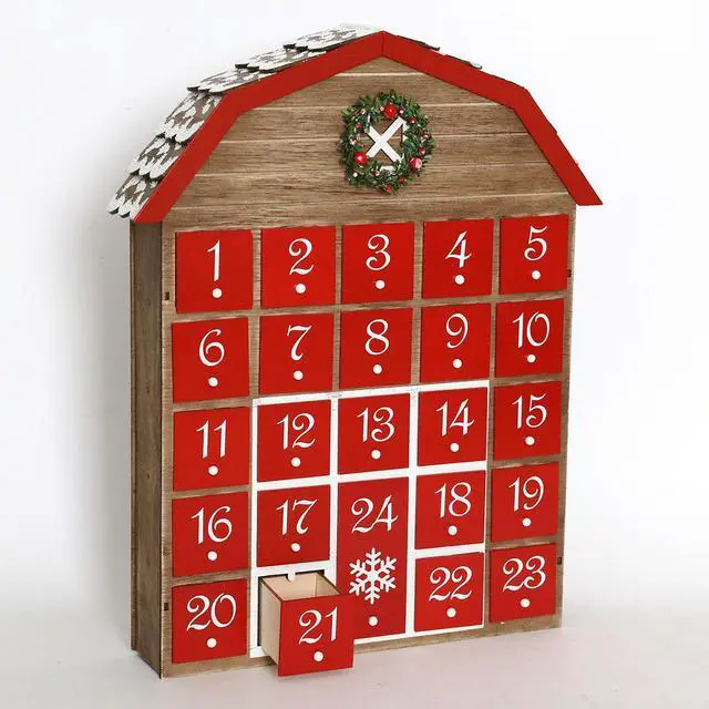 Alt view image 2 of 7 - PIONEER-EFFORT Wooden Advent Calendar House with 24 Drawers Countdown to Christmas Decoration for Adults Kids PIONEER-EFFORT