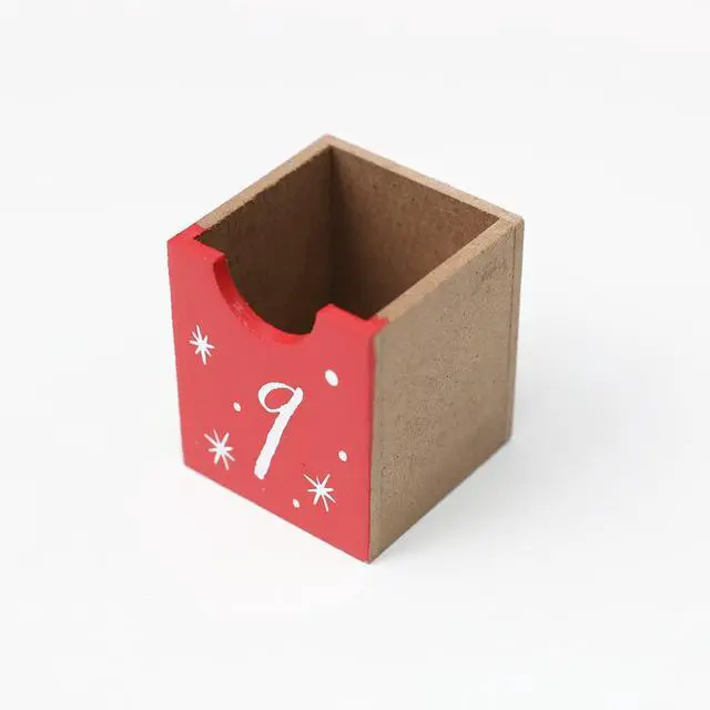 Alt view image 7 of 7 - PIONEER-EFFORT Christmas Wooden Advent Calendar Book with Drawers for Adults kids Christmas Countdown Reindeer Decoration 11 Inch (Red&Blue)