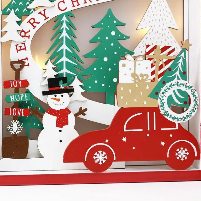 Alt view image 5 of 7 - PIONEER-EFFORT Christmas Wooden Advent Calendar Book with Drawers for Adults Kids Christmas Countdown Decoration with LED Lighting (Red-001