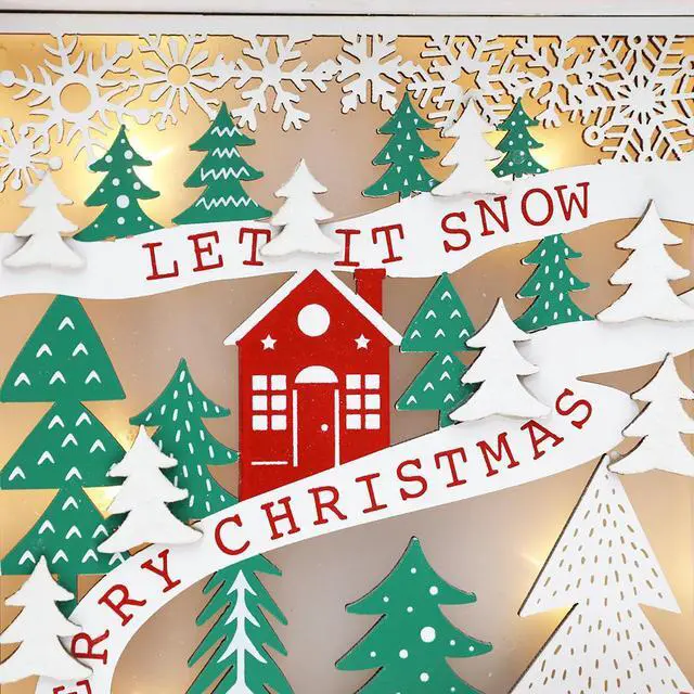 Alt view image 4 of 7 - PIONEER-EFFORT Christmas Wooden Advent Calendar Book with Drawers for Adults Kids Christmas Countdown Decoration with LED Lighting (Red-001