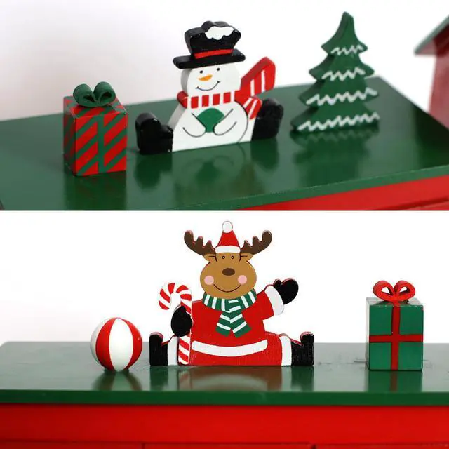 Alt view image 4 of 5 - PIONEER-EFFORT Wooden Advent Calendar Train with 24 Drawers Christmas Calendars for Kids Adults Xmas Countdown Traditional Decoration (Red&Green Big Train) 23 Inch