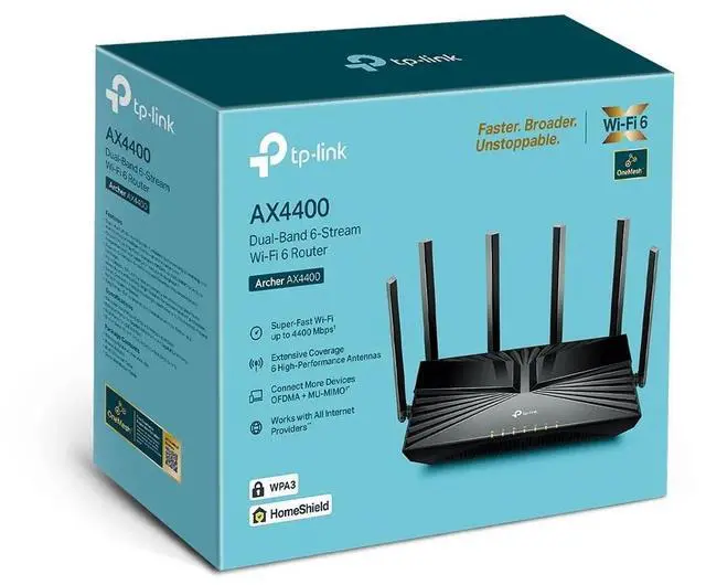 Alt view image 12 of 16 - tp-link ax4400 mesh dual band 6-stream router