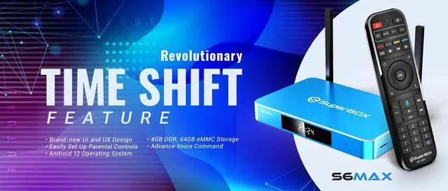 Alt view image 9 of 14 - Superbox Premium Edition S6 Max - Android 12, 4GB RAM, 64GB Storage, 6K Media Player with Voice Control, Timeshift Function, Parental Control, Smart Android TV Box
