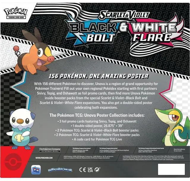 Alt view image 2 of 3 - Pokemon TCG: Scarlet & Violet - Black Bolt & White Flare Unova Poster Collection