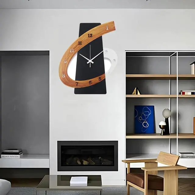 Alt view image 2 of 6 - 15.7" Analog Battery Powered Art Deco Silent Clock