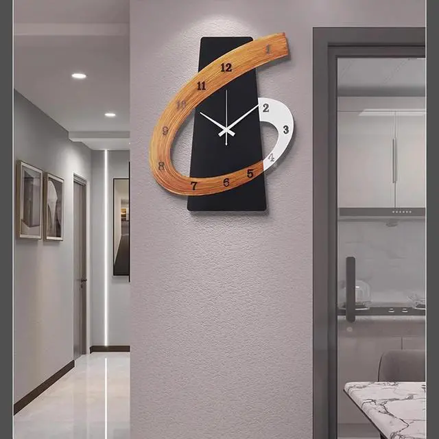 Alt view image 4 of 6 - 15.7" Analog Battery Powered Art Deco Silent Clock