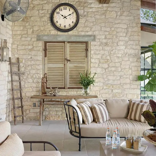 Alt view image 7 of 7 - 16" Round Analog Battery Powered Outdoor Clock with Temperature and Humidity Display