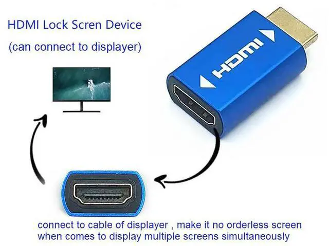 Alt view image 3 of 3 - SongryVGA HDMI EDID Emulator 1080P PassThrough Adapter Dummy Plug  for Extender/KVM Switch/AV Receiver/Video Splitters/ Xbox