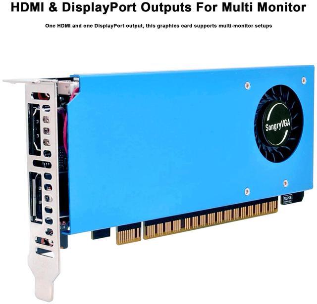 Alt view image 5 of 7 - SongryVGA GTX 1050 4GB GDDR5 Low Profile Graphics Card,128-bit PCIe 3.0 x16,HDMI and DisplayPort Outputs,HDCP 2.2 Support,Small Form Factor GPU for Gaming & Office,Compatible with SFF PCs