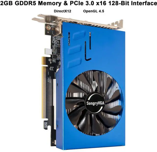 Alt view image 6 of 7 - SongryVGA R7 350 HDMI×6 Multi Monitor Graphics Card,2GB GDDR5 PCIe 3.0 Dual Slot Design,Support Display Splitting for Stock Trading,Surveillance,Digital Signage