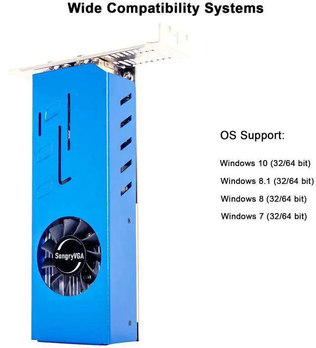 Alt view image 6 of 6 - SongryVGA GT 730 2GB GDDR3 64-bit 4 HDMI Low Profile Graphics Card,Dual Slot,for Multi-Monitor,HTPC,Business PCs