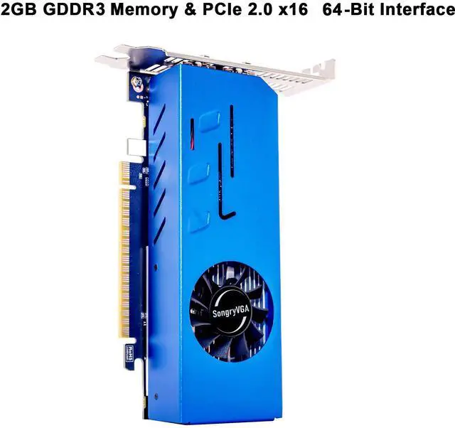 Alt view image 5 of 6 - SongryVGA GT 730 2GB GDDR3 64-bit 4 HDMI Low Profile Graphics Card,Dual Slot,for Multi-Monitor,HTPC,Business PCs