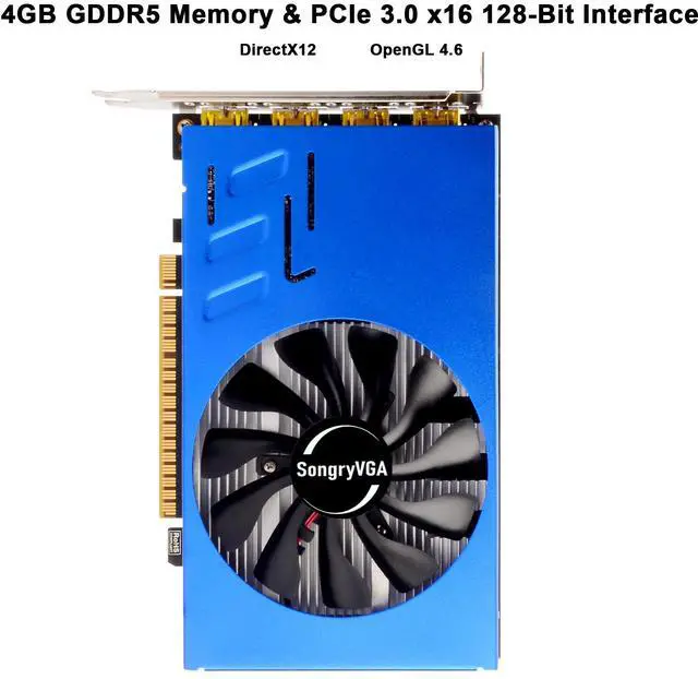 Alt view image 6 of 7 - SongryVGA GTX 1050 Ti 4GB GDDR5 128-bit,4x HDMI,Multi-Monitor,Trading/Gaming/Digital Signage, Dual Slot