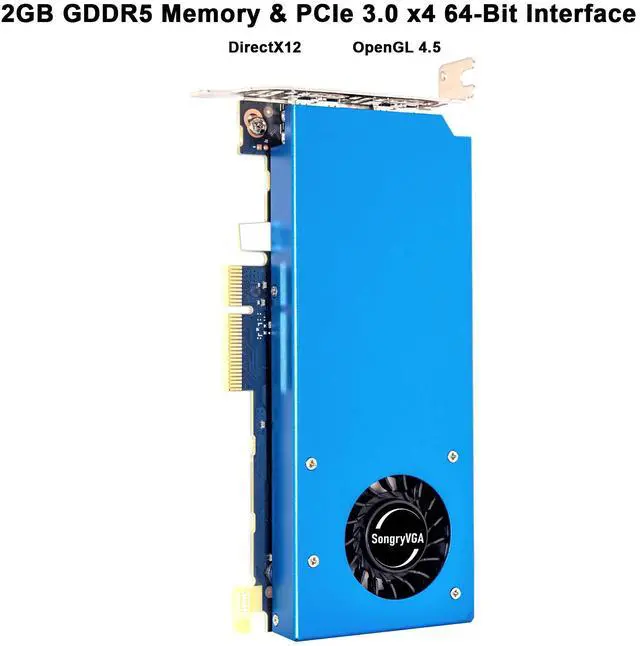 Alt view image 5 of 7 - SongryVGA GT 1030 2GB GDDR5 64-Bit Low Profile Graphics Card,Dual HDMI 4K,PCIe 3.0,DirectX 12