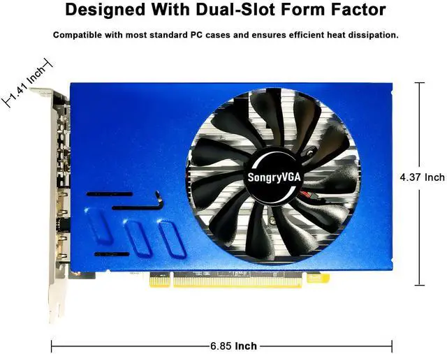 Alt view image 4 of 7 - SongryVGA RX 580 4GB Multi-Screen Graphics Card,GDDR5 6 HDMI 2.0 Outputs PCIe 3.0 x16 Interface 6 Monitors Video Card for Stock Trading,Video Wall Display