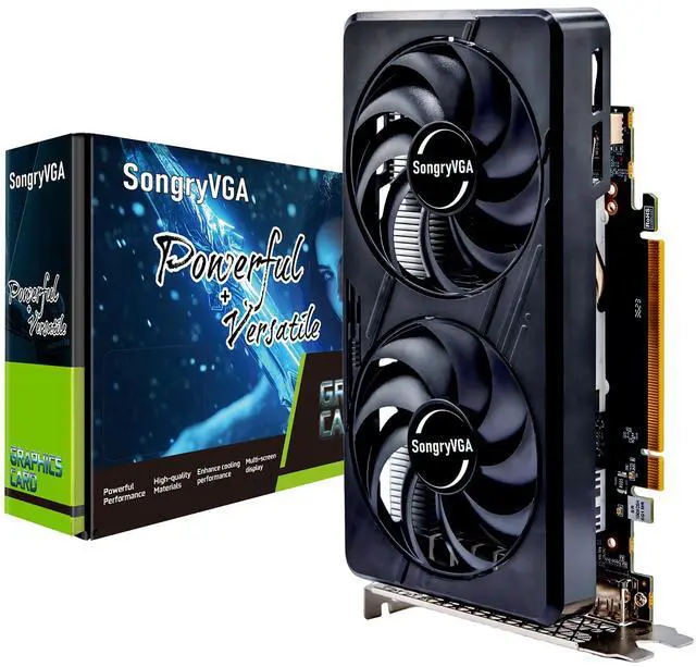 Alt view image 2 of 7 - SongryVGA GTX 1060 6GB GDDR5 Video Card for Gaming,192-bit PCI Express 3.0,4K/8K Ultra HD,Dual Fan Cooling,HDMI 2.0 + 2x DP