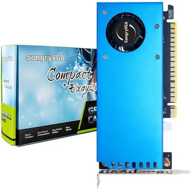 Alt view image 2 of 7 - SongryVGA GTX 1050 4GB GDDR5 Low Profile Graphics Card,128-bit PCIe 3.0 x16,HDMIx2 HDCP 2.2 Support,Small Form Factor GPU for Gaming Office,Compatible with SFF PC