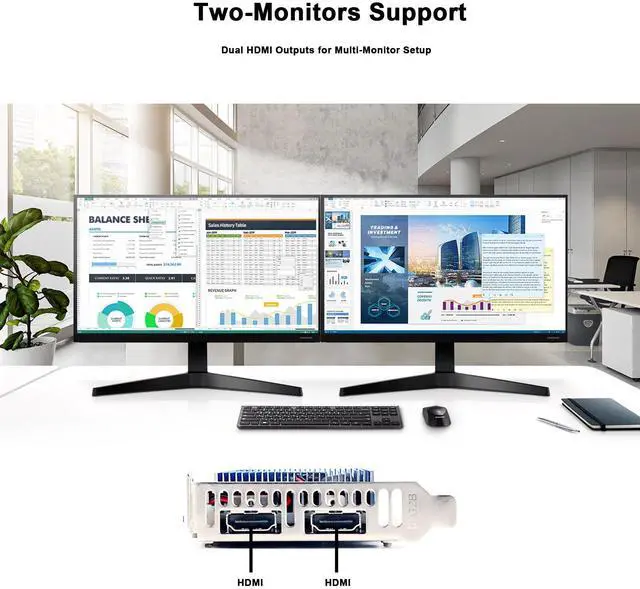 Alt view image 4 of 7 - SongryVGA GT 730 4GB Low Profile Graphics Card,GDDR3 PCIe 2.0 64-bit Dual HDMI Ports for SFF And All In One PCs