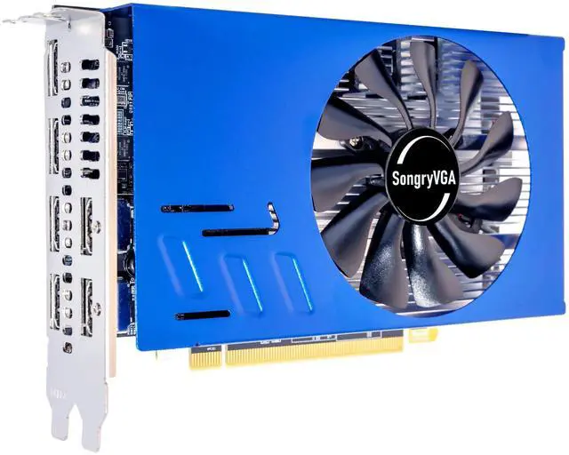 Main image of SongryVGA RX 580 4GB Multi-Screen Graphics Card,GDDR5 6 HDMI 2.0 Outputs PCIe 3.0 x16 Interface 6 Monitors Video Card for Stock Trading,Video Wall Display