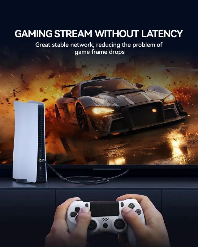 Alt view image 3 of 5 - SAMZHE Cat 8 Ethernet Cable 50FT High Speed Braided Network Cord 40Gbps 2000Mhz Cat8 RJ45 Connectors Shielded LAN Cables Indoor Outdoor Compatible for Gaming PS5 Router Modem PC Xbox 50 ft