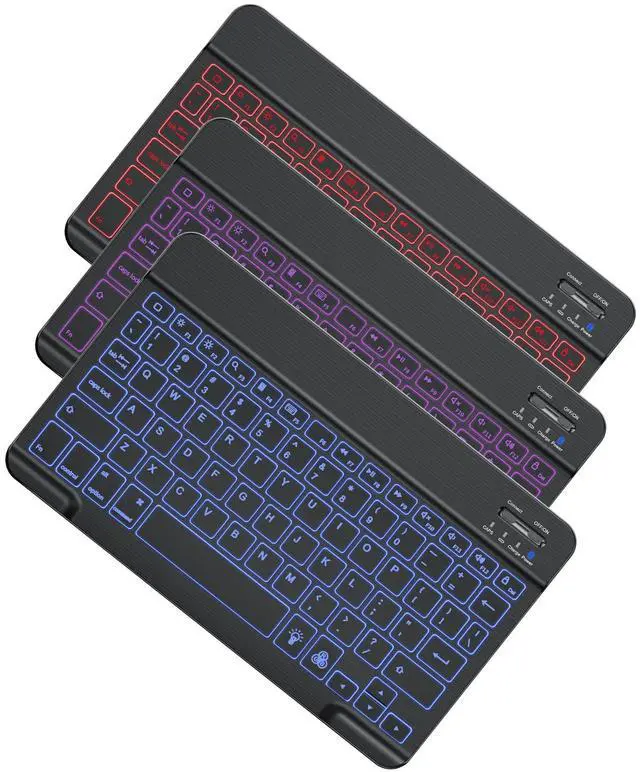 Main image of OMOTON Bluetooth Keyboard, Wireless Rechargeable Keyboard for iPad, iPad Pro, iPad Mini, iPad Air with Illuminated LED (Black)