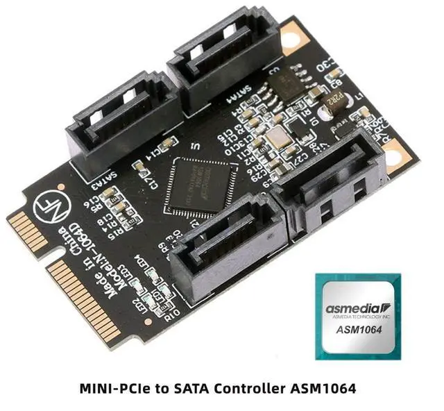 Alt view image 4 of 5 - chenyang Mini PCIE to 4 SATA 3.0 Extension Card Adapter for Motherboard SATA Hard Drive Port Extension